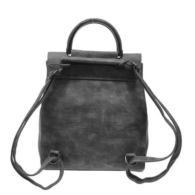 Объёмный сумка-рюкзак Indigo из эко-кожи тёмно-графитового цвета.