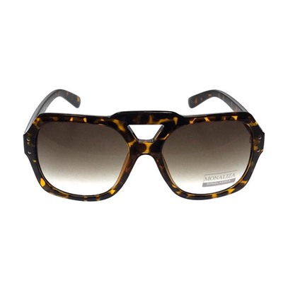 Стильные женские очки оверсайз Leksa в тигровой оправе с затемнёнными линзами кофейного цвета.