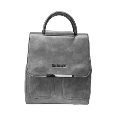 Креативный сумка-рюкзак Dan_Wein из эко-кожи серебристого цвета.