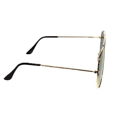 Стильные очки-капельки унисекс Black в золотистой оправе цвета зеркальный хамелеон.