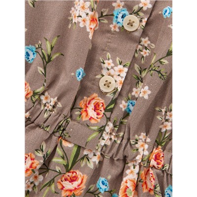 Платье Mini Maxi (122-146см) UD 7686(1)хаки/цветы