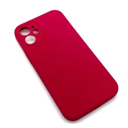 Чехол iPhone 12 Mini Silicone Case (Full Camera/No Logo) №05 Розово-Красный