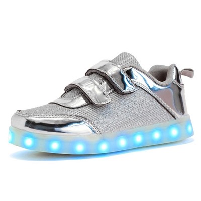 Светящиеся LED кроссовки для девочки A01silver