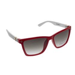 Классические женские очки Alur_Miu в красной оправе с белыми дужками.