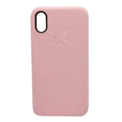 Чехол iPhone X/XS Alcantara Case в упаковке Розовый