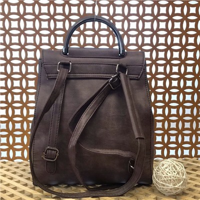 Объёмный сумка-рюкзак Indigo из эко-кожи пурпурно-коричневого цвета.