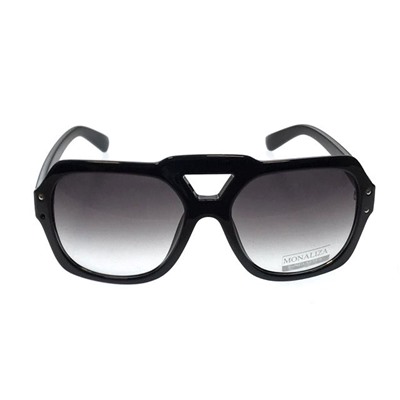 Стильные женские очки оверсайз Leksa чёрного цвета с затемнёнными линзами.