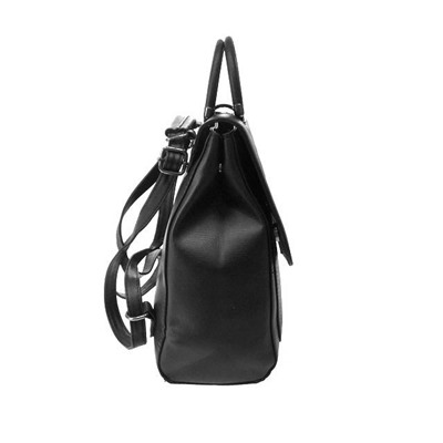 Креативный сумка-рюкзак Dan_Wein из эко-кожи чёрного цвета.