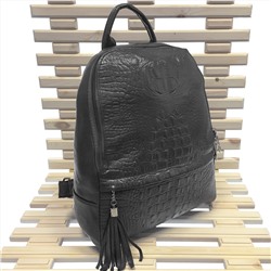 Модный городской рюкзак Gotik_Land формата А4 из прочной эко-кожи под рептилию цвета графит.