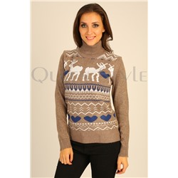 женский свитер с оленями 51130