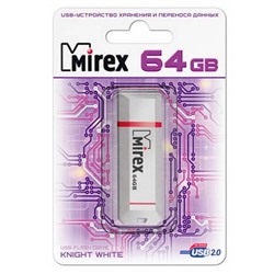 Флеш-накопитель USB 64GB Mirex KNIGHT белый (ecopack)