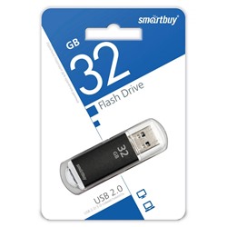 USB 2.0 Flash накопитель 32GB SmartBuy V-Cut, чёрный