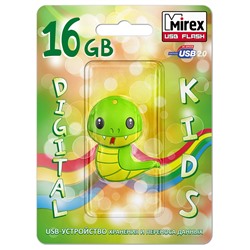 USB 2.0 Flash накопитель 16GB Mirex Snake green (зелёная змея)
