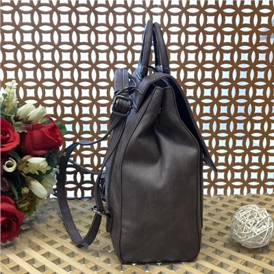 Креативный сумка-рюкзак Dan_Wein из эко-кожи коричнево-пурпурного цвета.