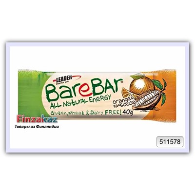 Энергетический батончик BareBar апельсин и какао Leader 40 г