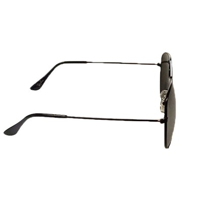 Стильные очки-капельки унисекс Black в чёрной оправе зеркально-серебристого цвета.