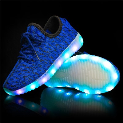 Светящиеся LED кроссовки для мальчика 1620blue