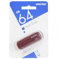 Флеш-накопитель USB 64GB Smart Buy Clue бордовый