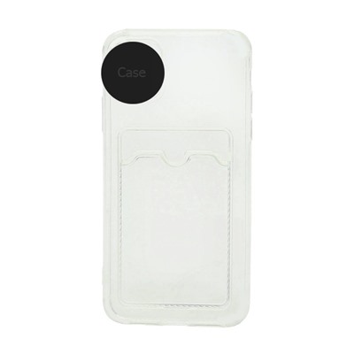 Чехол силиконовый iPhone 12 (6,1") c визитницей прозрачный*