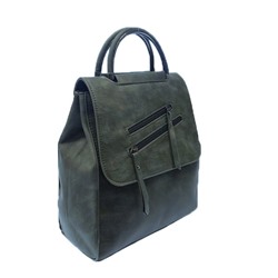 Объёмный сумка-рюкзак Indigo из эко-кожи светло-зелёного цвета.