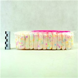 Пластилин шариковый мелкозернистый белый с цветными среднезернистыми элементами (набор 12пачек, 160грамм)
