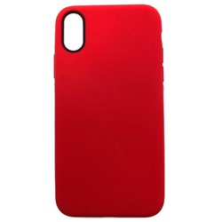 Чехол iPhone XS Max Leather Case кнопки металл Красный в упаковке