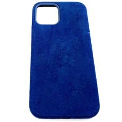 Чехол iPhone 12/12 Pro (6.1) Alcantara Case (без MagSafe) в упаковке Темно-Синий