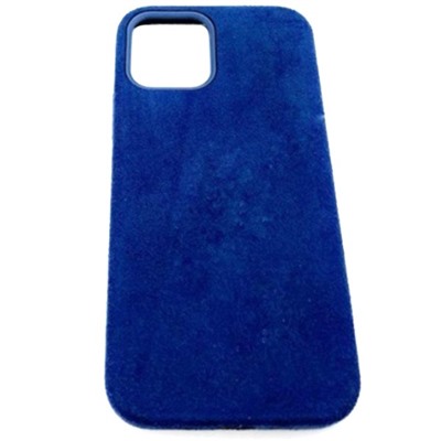 Чехол iPhone 12/12 Pro (6.1) Alcantara Case (без MagSafe) в упаковке Темно-Синий