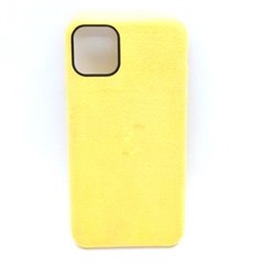 Чехол iPhone 11 Pro Max Alcantara Case в упаковке Желтый