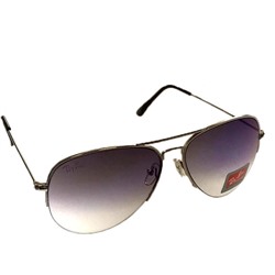 Стильные очки-капельки унисекс Black в серебристой оправе фиолетового цвета.
