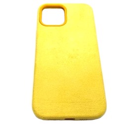 Чехол iPhone 12 Pro Max (6.7) Alcantara Case (без MagSafe) в упаковке Желтый