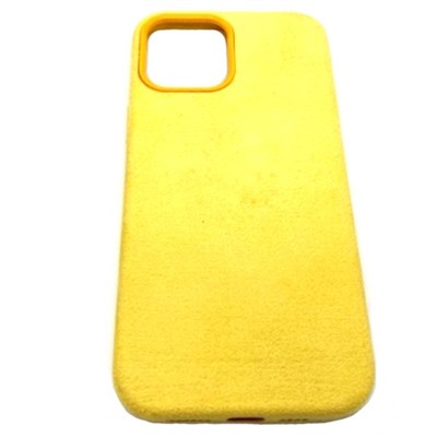 Чехол iPhone 12 Pro Max (6.7) Alcantara Case (без MagSafe) в упаковке Желтый