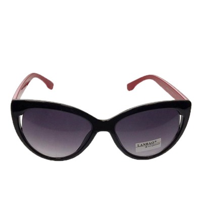 Стильные женские очки Versel лисички в чёрной оправе с красными дужками.