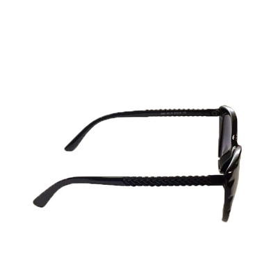 Стильные женские очки вайфареры Lido чёрного цвета с чёрными линзами.
