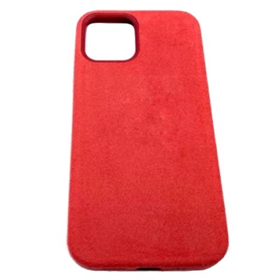 Чехол iPhone 12/12 Pro (6.1) Alcantara Case (без MagSafe) в упаковке Красная Ягода