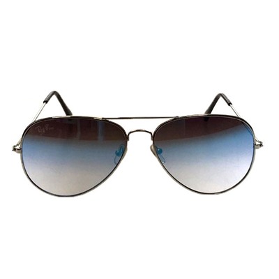 Стильные очки-капельки унисекс Black в серебристой оправе синего цвета.