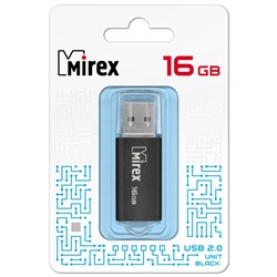 USB 2.0 Flash накопитель 16GB Mirex Unit, чёрный