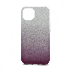 Чехол-накладка Fashion с блестками для Apple iPhone 13 серебристо-фиолетовый