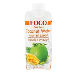 "FOCO" Кокосовая вода с манго "FOCO"  330 мл Tetra Pak 100% натуральный напиток, БЕЗ САХАРА