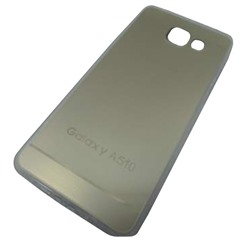 Чехол силиконовый зеркальный с полосками Samsung A510 золотистый