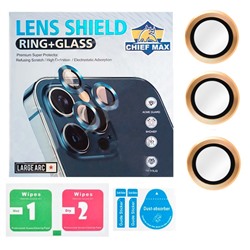 Защитное стекло линзы камеры для iPhone 12 Pro Max (комплект 3 шт.) Золото