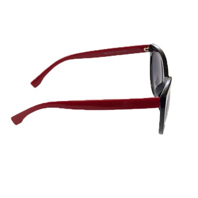 Стильные женские очки Versel лисички в чёрной оправе с красными дужками.