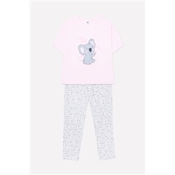 Комплект для девочки CUBBY  (КБ 2679/нежно-розовый+коалы на меланже)