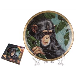 Тарелка настенная 18см Шимпанзе