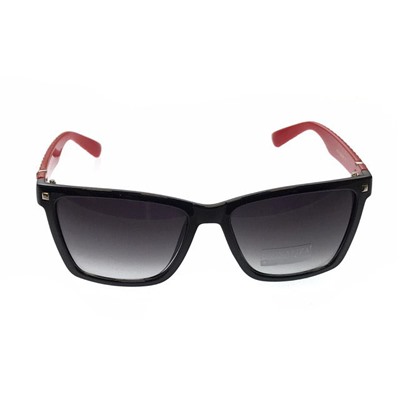 Классические женские очки Alur_Miu в чёрной оправе с красными дужками.