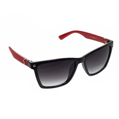 Классические женские очки Alur_Miu в чёрной оправе с красными дужками.