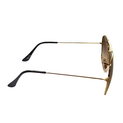Стильные очки-капельки унисекс Black в золотистой оправе с затемнёнными линзами.