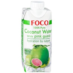 "FOCO" Кокосовая вода с соком розовой гуавы "FOCO"  330 млTetra Pak 100% натур.напиток, БЕЗ САХАРА