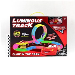 Автотрек Luminous Track-Cars 134деталей мертвая петля (свет)(2*R6)(№336)