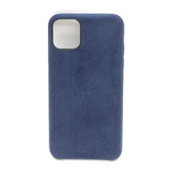 Чехол iPhone 11 Pro Max Alcantara Case в упаковке Темно-Синий